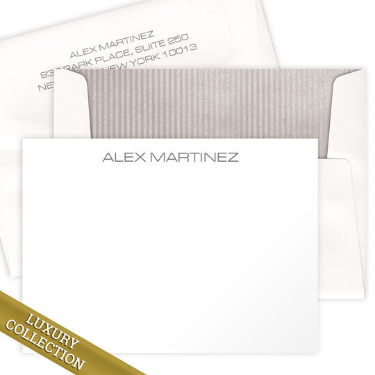 Luxury Lancaster Flat Note Card Collection - Raised Ink